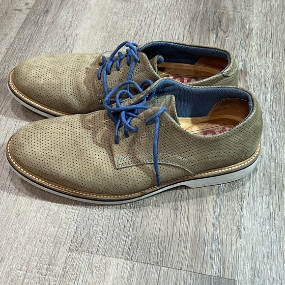 EUC Men’s 1901 US 10 Made in Brazil Leather Suede Derby Oxford Tan Crepe Shoe - Picture 5 of 10